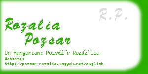 rozalia pozsar business card
